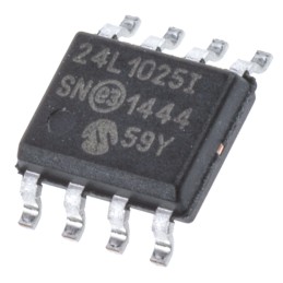 1 pcs - Microchip 24LC1025-I/SN, 1Mbit Serial EEPROM Memory, 900ns 8-Pin SOIC Serial-2 Wire