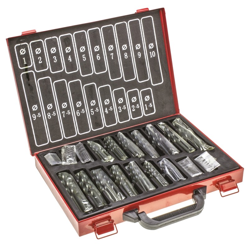1 pcs - RS PRO 170-Piece Twist Drill Bit Set for Metal, 10mm Max, 1mm Min, HSS Bits
