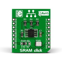 1 pcs - MikroElektronika MIKROE-1902, SRAM click SRAM Development Board for 23LC1024 for MikroBUS