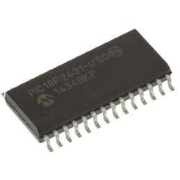1 pcs - Microchip PIC18F2431-I/SO, 8bit PIC Microcontroller, PIC18F, 40MHz, 16.384 kB, 256 B Flash, 28-Pin SOIC