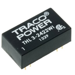 1 pcs - TRACOPOWER THL 3WI DC-DC Converter, ±12V dc/ ±125mA Output, 9 - 36 V dc Input, 3W, Through Hole, +85°C Max Temp