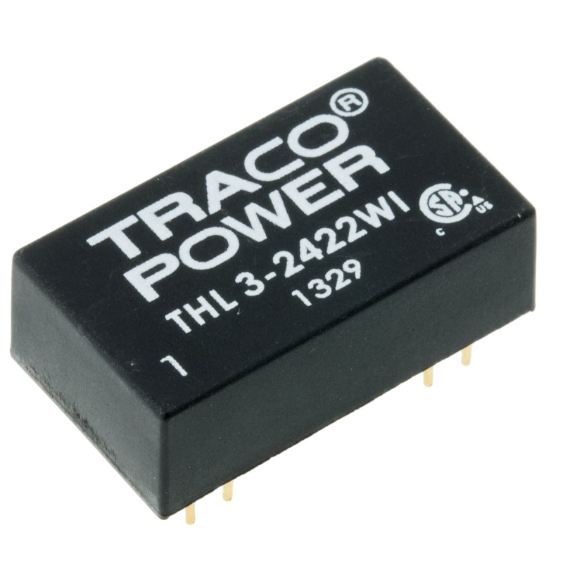 1 pcs - TRACOPOWER THL 3WI DC-DC Converter, ±12V dc/ ±125mA Output, 9 - 36 V dc Input, 3W, Through Hole, +85°C Max Temp