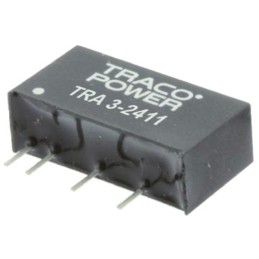 1 pcs - TRACOPOWER TRA 3 DC-DC Converter, 15V dc/ 200mA Output, 21.6 - 26.4 V dc Input, 3W, Through Hole, +85°C Max Temp