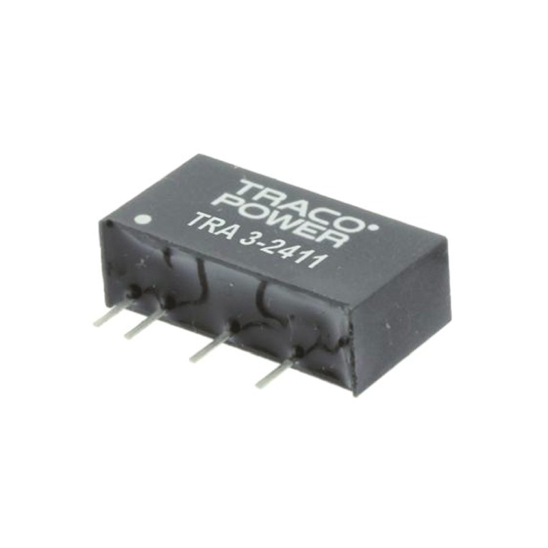 1 pcs - TRACOPOWER TRA 3 DC-DC Converter, 15V dc/ 200mA Output, 21.6 - 26.4 V dc Input, 3W, Through Hole, +85°C Max Temp