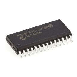 1 pcs - Microchip PIC16F876-20/SO, 8bit PIC Microcontroller, PIC16F, 20MHz, 256 x 8 words, 8K x 14 words Flash, 28-Pin SOIC