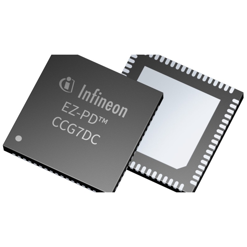 1 pcs - Infineon CYPD7271-68LQXQ, USB Controller, 4-Channel, 1Mbps, USB 2.0, 4 - 24 V, 32-Pin QFN