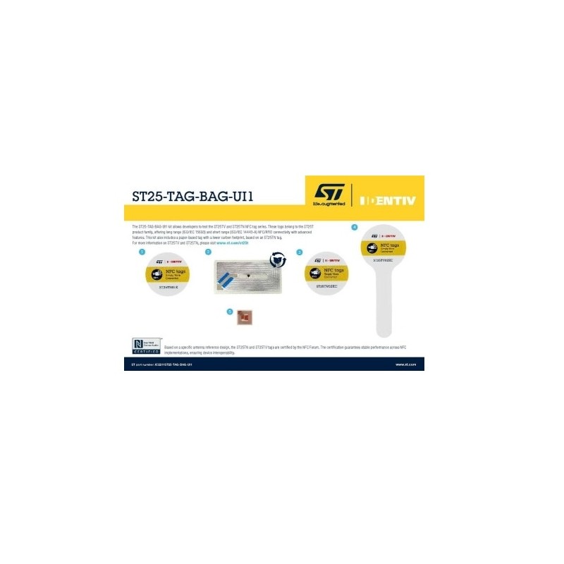 1 pcs - STMicroelectronics ST25-TAG-BAG-UI1 NFC Tag