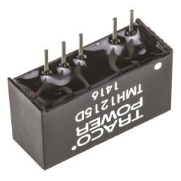1 pcs - TRACOPOWER TMH DC-DC Converter, ±15V dc/ ±65mA Output, 10.8 - 13.2 V dc Input, 2W, Through Hole, +85°C Max Temp