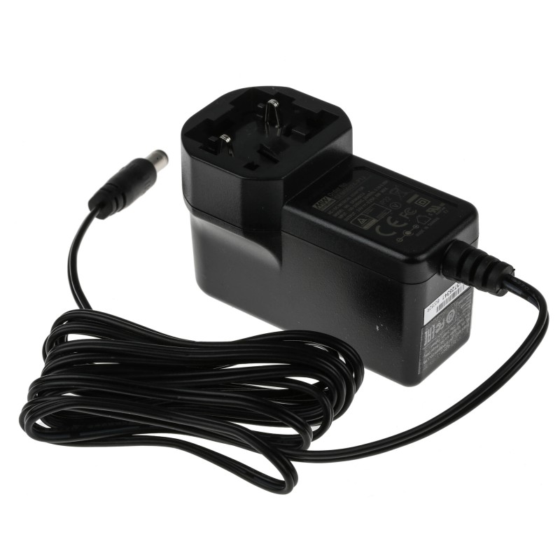 1 pcs - MEAN WELL 6W Plug-In AC/DC Adapter 24V dc Output, 250mA Output