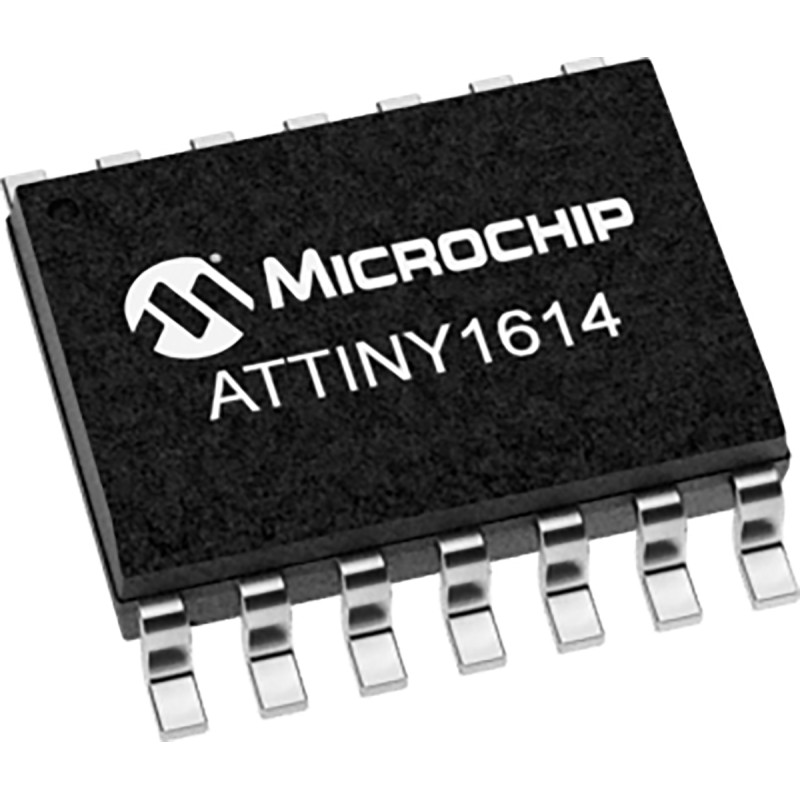 10 pcs - Microchip ATTINY1614-SSNR, 8bit AVR Microcontroller, ATtiny16, 20MHz, 16 kB Flash, 14-Pin SOIC