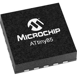 10 pcs - Microchip ATTINY85-20MU, 8bit AVR Microcontroller, ATtiny85, 20MHz, 8 kB Flash, 8-Pin VQFN