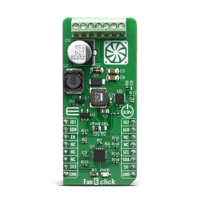 1 pcs - MikroElektronika Fan 6 Click Fan Controller for EMC2103 for DC Fans