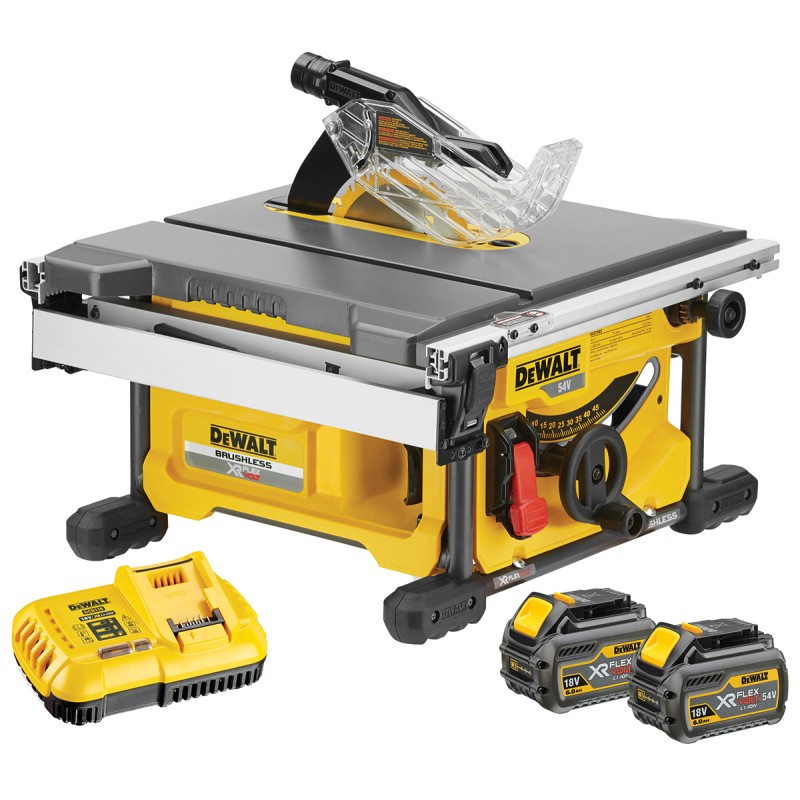 1 pcs - DeWALT FLEXVOLT DCS7485T2-GB 210mm Cordless Table Circular Saw, 54V