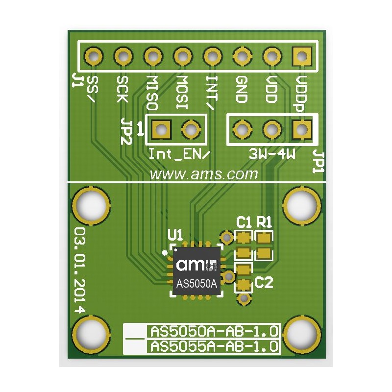 1 pcs - ams OSRAM AS5050A-QF_EK_AB Rotary Angle Sensor Adapter Board for AS5050A AS5050A