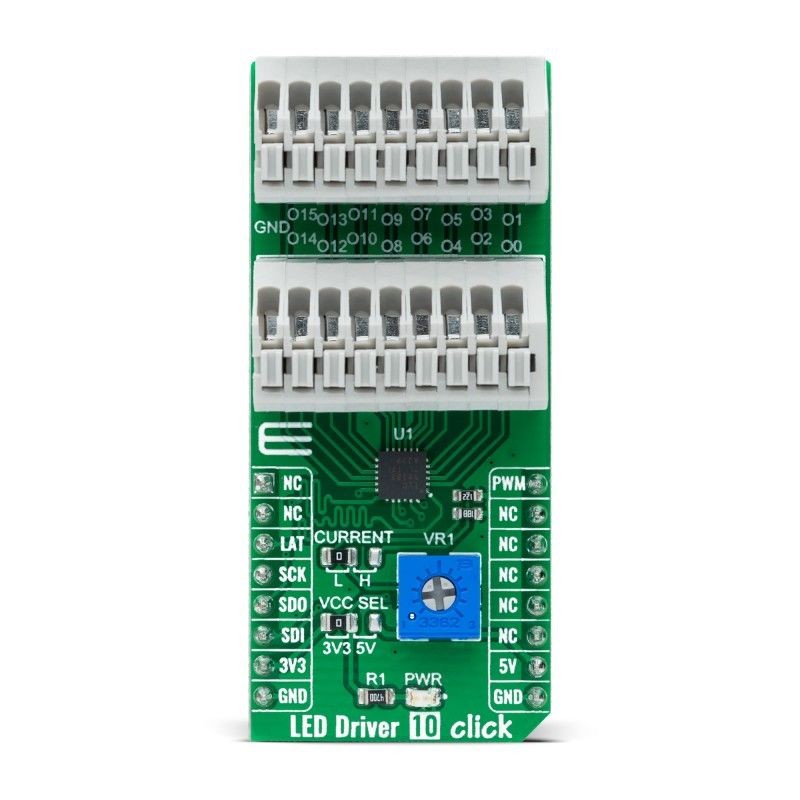 1 pcs - MikroElektronika MIKROE-4787, LED Driver 10 Click LED Controller LED Driver for TLC59283 for mikroBUS socket