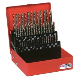 1 pcs - Facom 50-Piece Twist Drill Bit Set for Masonry, 5.9mm Max, 1mm Min, Stainless Steel Bits