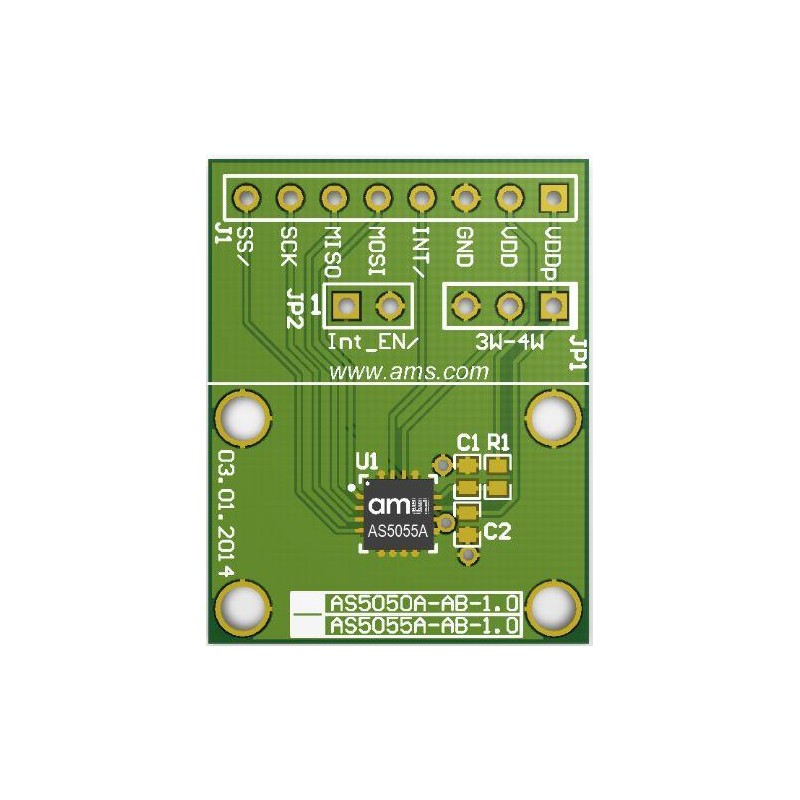 1 pcs - ams OSRAM AS5055A-QF_EK_AB Rotary Angle Sensor Adapter Board for AS5055A AS5055A