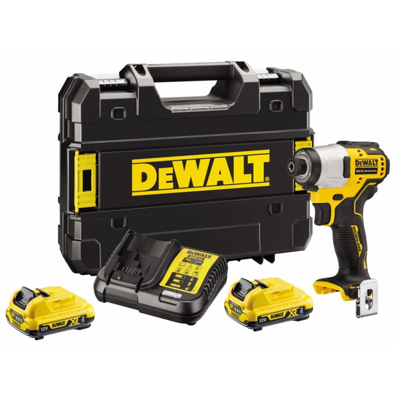 1 pcs - DeWALT 1/4 in 12V, 2Ah Cordless Impact Driver, UK Plug