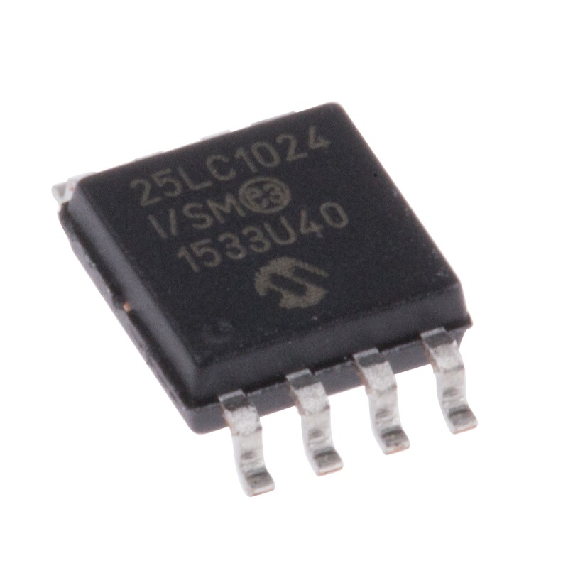 1 pcs - Microchip 25LC1024-I/SM, 1Mbit Serial EEPROM Memory, 50ns 8-Pin SOIJ Serial-SPI