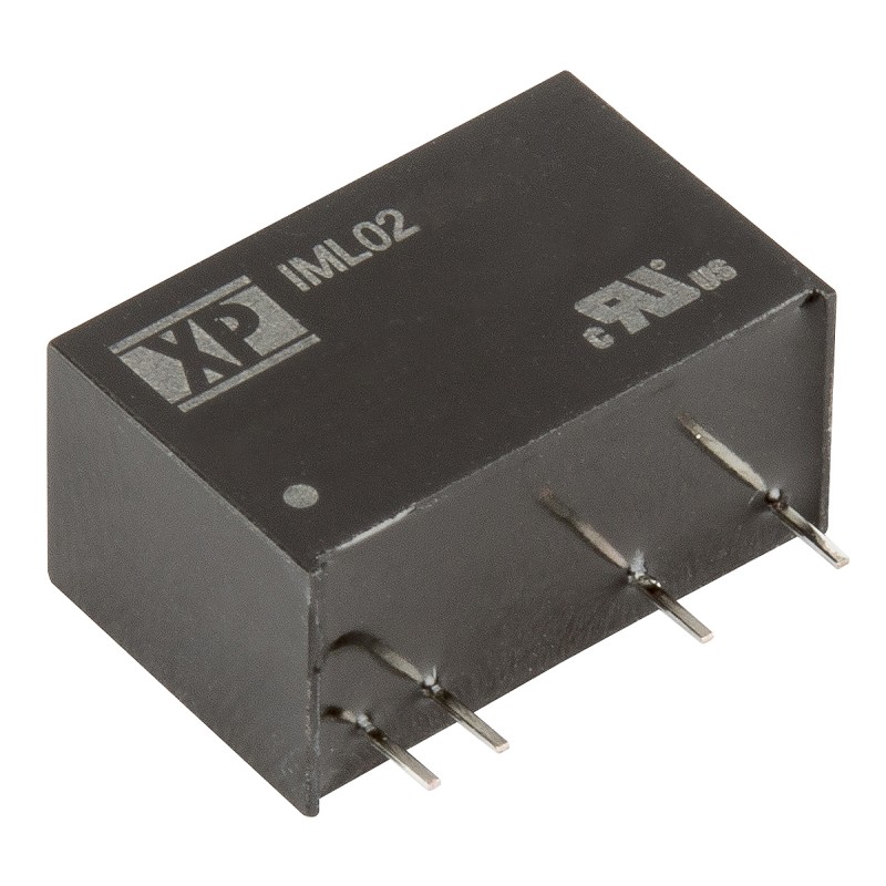 1 pcs - XP Power IML02 DC-DC Converter, ±3.3V dc/ ±300mA Output, 21.6 - 26.4 V dc Input, 2W, Through Hole, +85°C Max