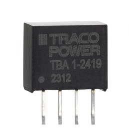 1 pcs - TRACOPOWER TBA 1 DC-DC Converter, 9V dc/ 110mA Output, 21.6 - 26.4 V dc Input, 1W, Through Hole, +95°C Max Temp
