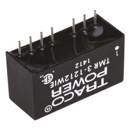 1 pcs - TRACOPOWER TMR 3WIE DC-DC Converter, 12V dc/ 250mA Output, 4.5 - 18 V dc Input, 3W, Through Hole, +85°C Max Temp