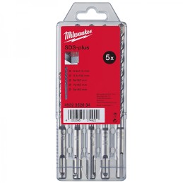 1 pcs - Milwaukee 5-Piece SDS Drill Bit Set for Masonry, 8mm Max, 5.5mm Min