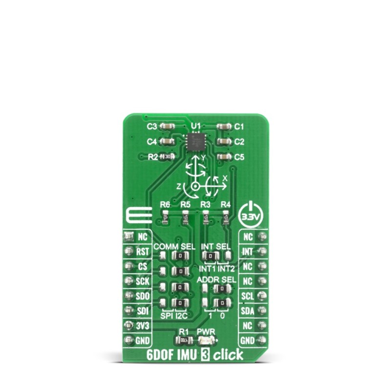 1 pcs - MikroElektronika 6DOF IMU 3 Click Inertial Measurement Unit (IMU) - 6 DoF mikroBus Click Board for FXOS8700CQ