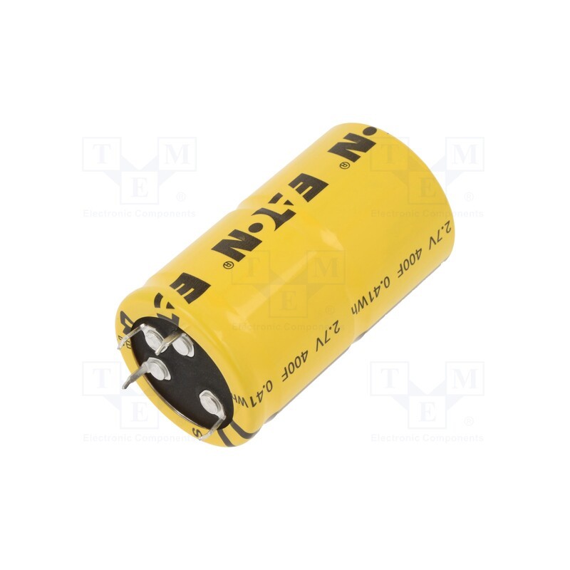 1 pcs x EATON ELECTRONICS - XV3560-2R7407-R - Supercapacitor, SNAP-IN, 400F, 2.7VDC, -5÷10%, Ø35x63mm, 3.2mΩ