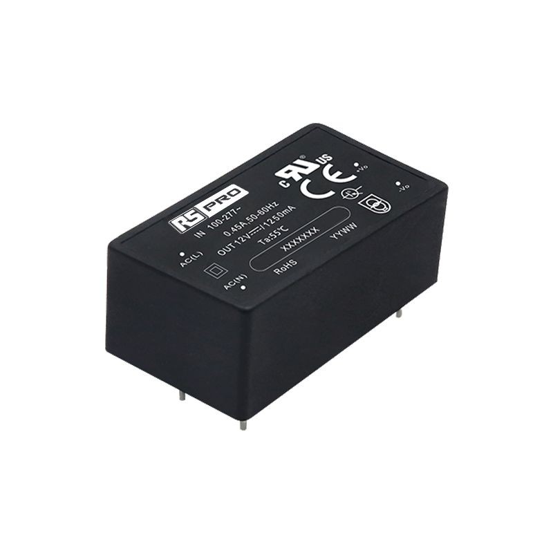 1 pcs - RS PRO Embedded Switch Mode Power Supply SMPS, 12V dc, 1.25A, 15W, 85 - 305 V ac, 100 - 430 V dc Input