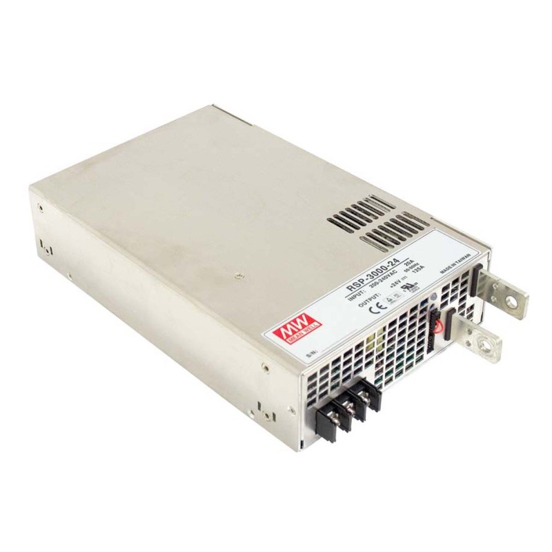 1 pcs - MEAN WELL Switching Power Supply, RSP-3000-48, 48V dc, 62.5A, 3kW, 1 Output, 180 - 264 V ac, 254 - 370 V