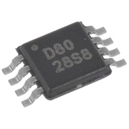 1 pcs - Texas Instruments, DAC 16 bit-, 200ksps, ±0.5%FSR Serial (SPI/QSPI/Microwire), 8-Pin MSOP