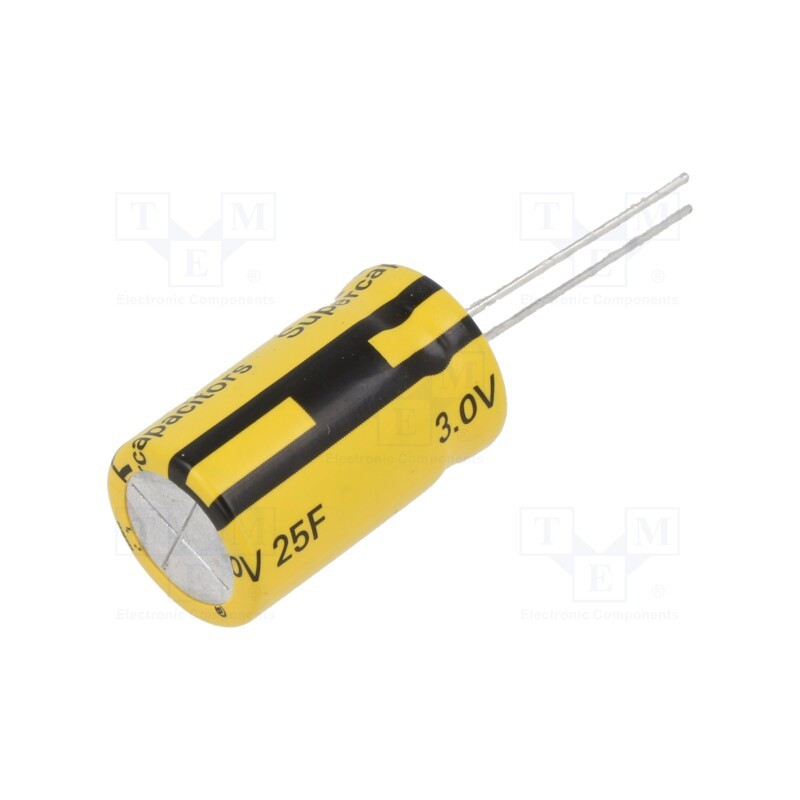 1 pcs x EATON ELECTRONICS - TVA1625-3R0256-R - Supercapacitor, THT, 25F, 3VDC, -10÷30%, Body dim: Ø16.5x28.4mm