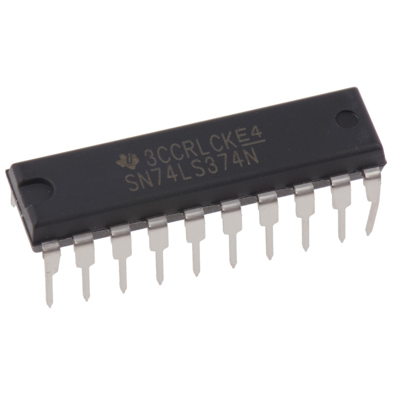 1 pcs - Texas Instruments SN74LS374N Octal D Type Flip Flop IC, 3-State, 20-Pin PDIP