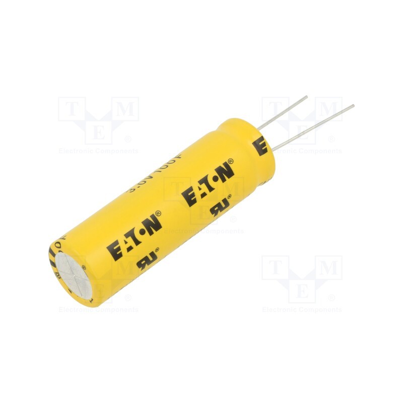 1 pcs x EATON ELECTRONICS - TV1860-3R0107-R - Supercapacitor, THT, 100F, 3VDC, -10÷30%, Body dim: Ø18.5x60.5mm