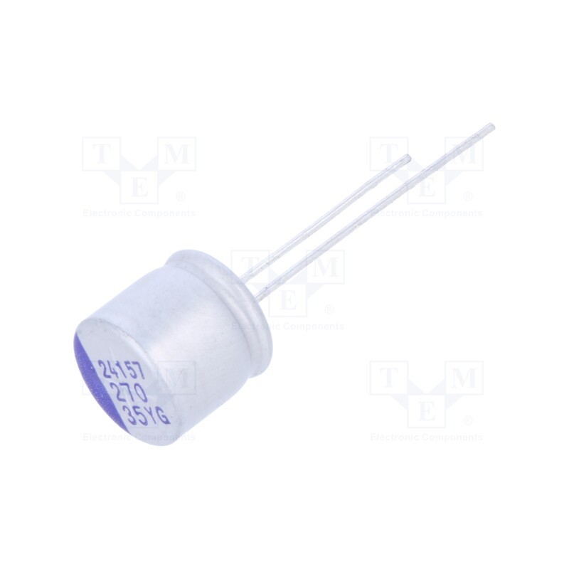 1 pcs x SAMWHA - YG1V277M1009MBB - Capacitor: hybrid, THT, -55÷125°C, Body dim: Ø10x9.5mm, 270uF, ±20%
