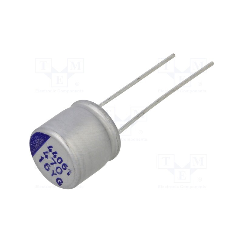 1 pcs x SAMWHA - YG1C477M1009MBB - Capacitor: hybrid, THT, -55÷125°C, Body dim: Ø10x9.5mm, 470uF, ±20%