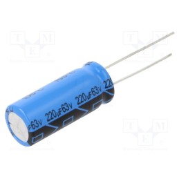 2 pcs x VISHAY - ZRC00DG2211JTNL - Capacitor: electrolytic, THT, 220uF, 63VDC, Pitch: 5mm, ±20%, 10000h