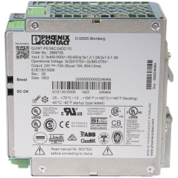 1 pcs - Phoenix Contact QUINT-PS/3AC/24DC/10 Switch Mode DIN Rail Power Supply, 400V ac ac Input, 24V dc dc Output, 10A Output,
