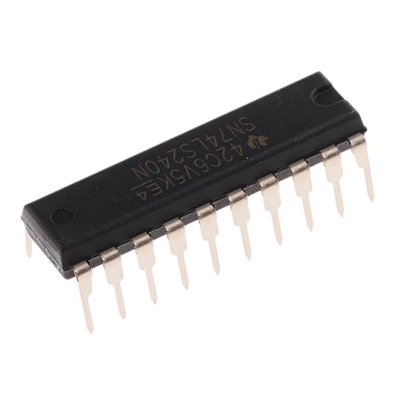 1 pcs - Texas Instruments SN74LS240N Octal-Channel Buffer & Line Driver, 3-State, Inverting, 20-Pin PDIP