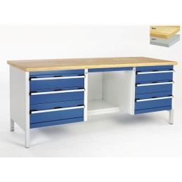 1 pcs - Bott Steel Workbench, 800kg Max Load, 840mm x 2000mm x 750mm