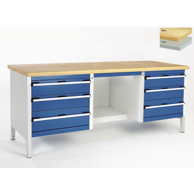 1 pcs - Bott Steel Workbench, 800kg Max Load, 840mm x 2000mm x 750mm