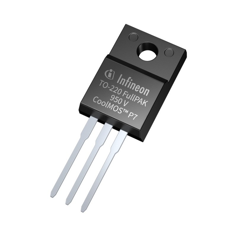 10 pcs - N-Channel MOSFET, 9 A, 950 V, 3-Pin TO-220 FP Infineon IPA95R750P7XKSA1