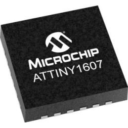 10 pcs - Microchip ATTINY1607-MN, 8bit AVR Microcontroller, ATtiny1607, 20MHz, 16 kB, 24-Pin QFN