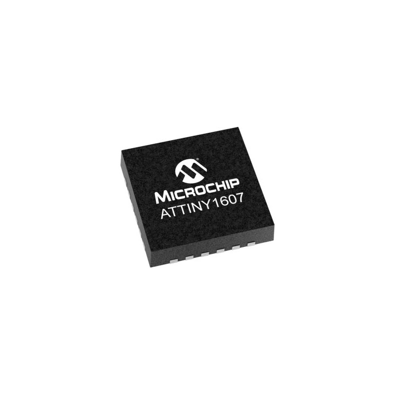 10 pcs - Microchip ATTINY1607-MN, 8bit AVR Microcontroller, ATtiny1607, 20MHz, 16 kB, 24-Pin QFN