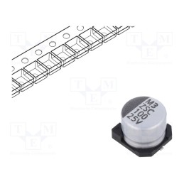 10 pcs x VISHAY - ZSC00AE1011EARL - Capacitor: electrolytic, low ESR, SMD, 100uF, 25VDC, Ø8x6.5mm, ±20%