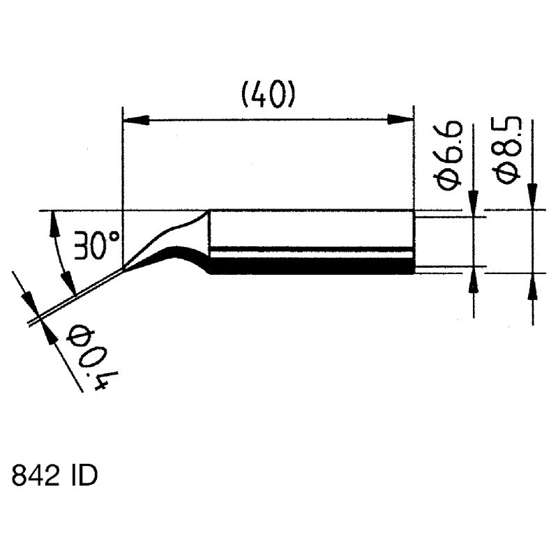 1 pcs - Ersa 0.4 mm Conical Soldering Iron Tip for use with Power Tool