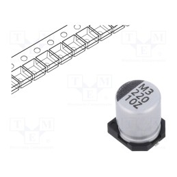 10 pcs x VISHAY - ZSC00BM2211AARL - Capacitor: electrolytic, low ESR, SMD, 220uF, 10VDC, Ø6.3x7.7mm