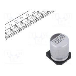 10 pcs x VISHAY - ZSC00AF4711AARL - Capacitor: electrolytic, low ESR, SMD, 470uF, 10VDC, Ø8x10mm, ±20%