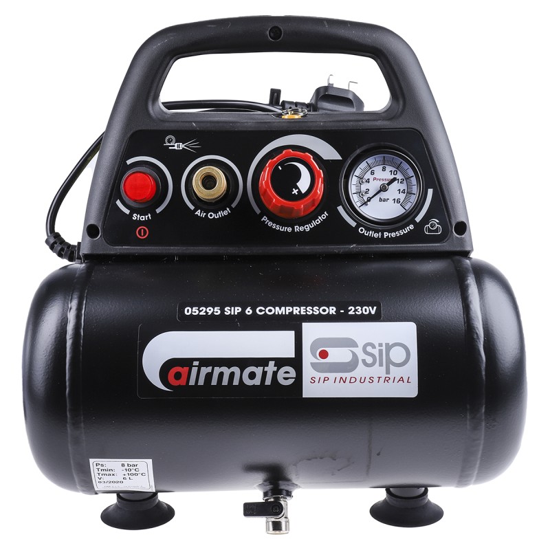 1 pcs - SIP 6 l Air Compressor, 8bar, 9.5kg